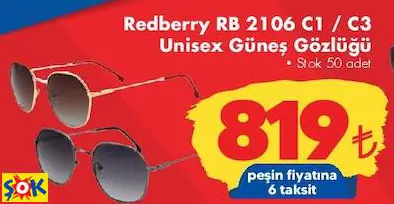 REDBERRY RB 2106 C1 / C3 UNİSEX GÜNEŞ GÖZLÜĞÜ